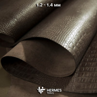 Кожа 1.2-1.4 мм "Кайман". 40 дм². Тёмно-коричневый