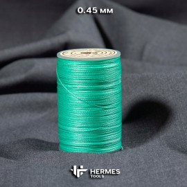 Нить вощёная 0,45 мм. Зелёная. Круглая