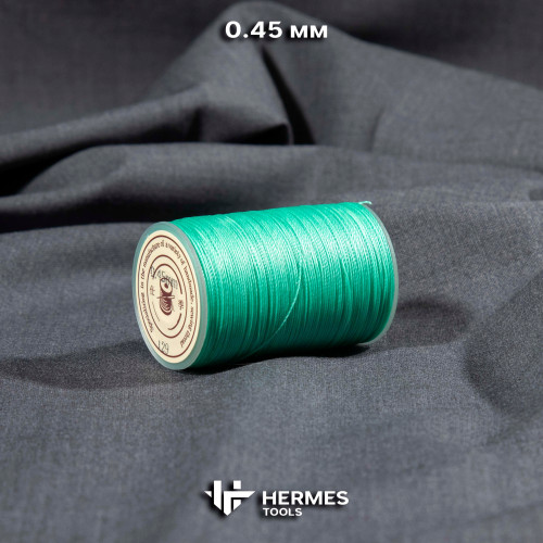 Нить вощёная 0,45 мм. Зелёная. Круглая Нить вощёная 0,45 мм. Зелёная. Круглая