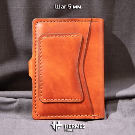 Выкройка портмоне "COVER". Шаг 5 мм. Выкройки для кожи