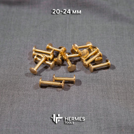 Винт ременной 20-24 мм. Латунь. Скруглённая шляпка
