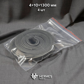 Шнуры кожаные 4*10 мм. 4 шт. Черные