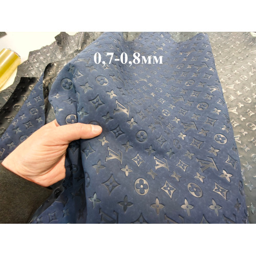 №361 Замша с тиснением Синяя 0,7-0,8мм