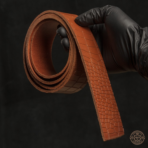 Ременная заготовка "Crocco Oliva Cognac", Италия