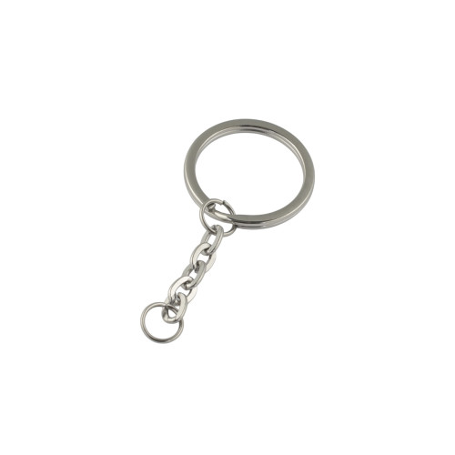 Кольцо витое 32мм с цепочкой (никель)