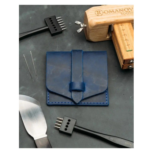 Картхолдер из натуральной кожи "Сделай сам" аквамарин Картхолдер из натуральной кожи "Сделай сам" аквамарин