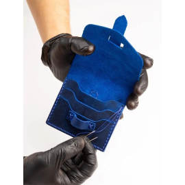 Картхолдер из натуральной кожи "Сделай сам" аквамарин