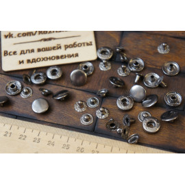 Кнопка альфа D 12,5 мм., темный никель, 10 шт.