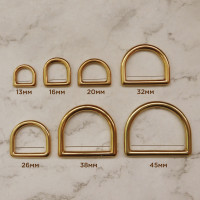 D-образные кольца литые, латунь: 13, 16, 20, 22, 26, 32, 38мм