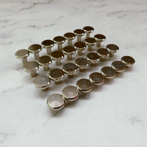 Винт латунь "плоский" с покрытием никель: 4, 5, 6, 7, 8мм