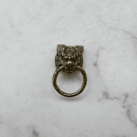 Рельефное кончо #8 «Собака с кольцом», 13мм, мельхиор