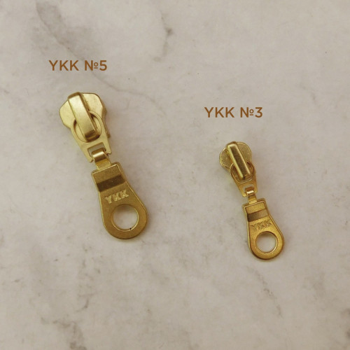 Бегунки YKK, №5 и №3, тип 1, латунь