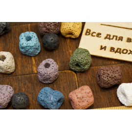 Бусины из вулканической лавы, цветные.