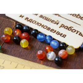 Бусины из агата, 6 мм., разноцветные.