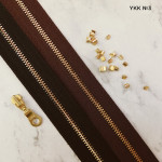 Молнии YKK №3, цвет черный, темно-коричневый, 1м