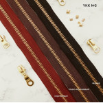 Молнии YKK №5, цвет черный, темно-коричневый, коричневый, 1м