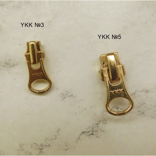 Бегунки YKK, №5 и №3, тип 2, латунь