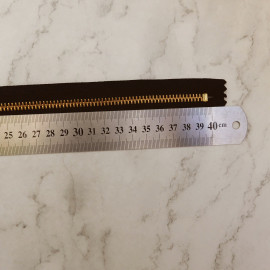 Молния с бегунком YKK №5, 40см, черная и темно-коричневая