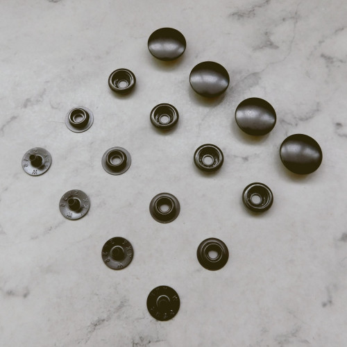 Кнопка кольцевая, YKK, 10, 13 и 15мм, темный никель