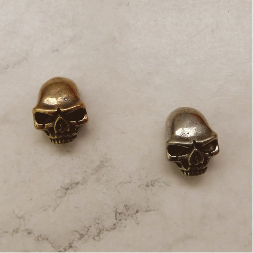 Кончо латунное "Череп", 13х17мм, латунь и мельхиор, тип 2