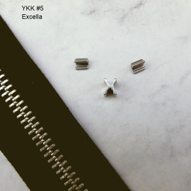 Молния YKK №5, цвет черный, 1м, зубья - никель