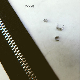 Молния YKK №3, цвет черный, 1м, зубья - никель