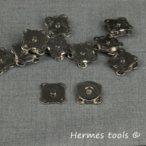 Магнитные кнопки / магнитные замки пришивные. 5 штук. 14 мм. Черный никель