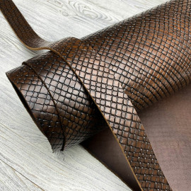 Ременная заготовка Treccia Marrone 40мм (тёмно-кор.)