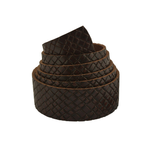 Ременная заготовка Treccia Marrone 38мм (тёмно-кор.)