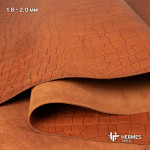 Кожа натуральная. КРС. "Крокодил" 2.0 - 2.5 мм. 40 дм2. Коричневый