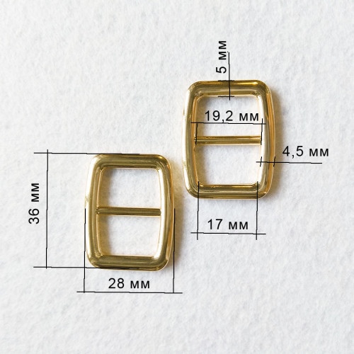 Регулятор для ремня 17 мм золото