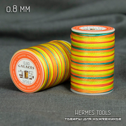 Нить вощёная, круглая. 0.8 мм. Разноцветная. Galaces Нить вощёная, круглая. 0.8 мм. Разноцветная. Galaces