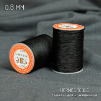 Нить вощёная, круглая. 0.8 мм. Чёрная. Galaces Нить вощёная, круглая. 0.8 мм. Чёрная. Galaces