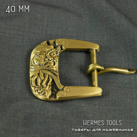 Пряжка для ремня латунная. 40 мм. Воин