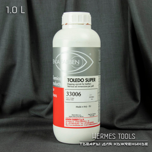 Краска для кожи. 1 литр. Оранжевая 33006. Toledo Super