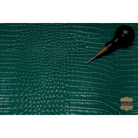 № 857 Кожа  Camaleonte Cocco Malachite 1,2-1,3 мм Лот из 4 листов 20*30 см 4 отрезом