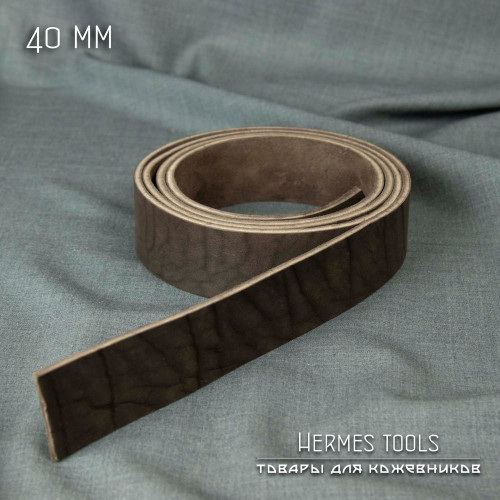 Ременная заготовка. 40 мм. Тёмно-коричневая. 3,6+ мм