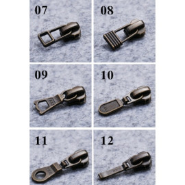 Бегунок, зажимы, ограничители для молнии №5 YKK под бронзу
