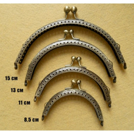 Фермуар пришивной бронзовый полукруглый 5,5-15 см