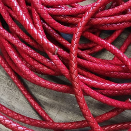Шнур кожаный круглого сечения 6 мм плетеный 20 см