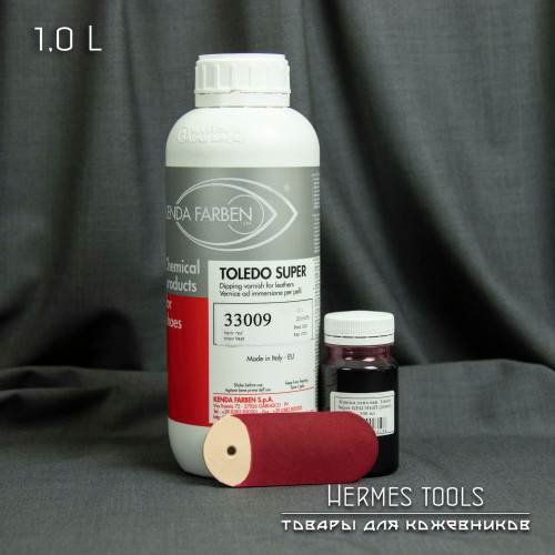Краска для кожи. Красная 33009. Toledo Super 1 литр