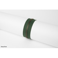 Молния YKK | № 5 | Состаренное серебро | Темно-зеленый |