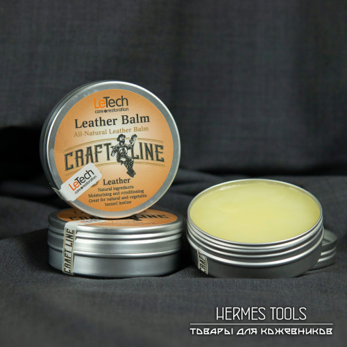 Бальзам для кожи.  Leather Balm CraftLine. С запахом кожи. LeTech