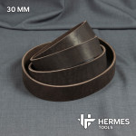 Ременная заготовка. 30 мм. Тёмно-коричневая. 3,6+ мм