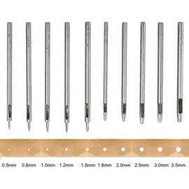 Пробойники для кожи диаметр 0,5-3,5 мм Набор 10 шт